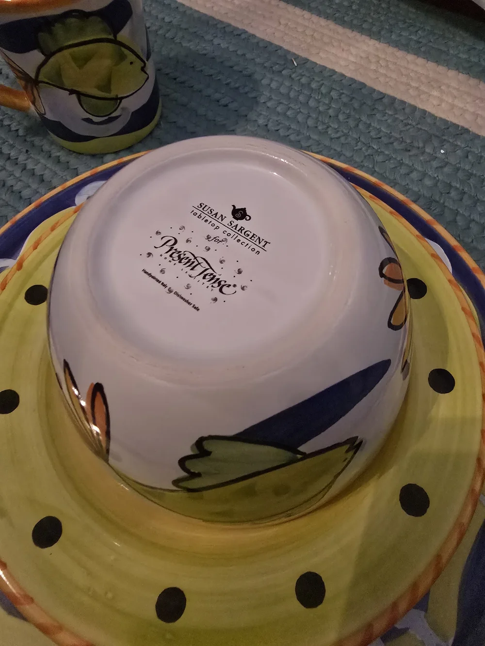 Hand-Painted Fish Motif Ceramic Dinner Plate - Multicolor